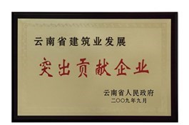 云南省建筑業(yè)發(fā)展突出貢獻(xiàn)企業(yè)